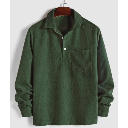 Men's Relaxed Fit Collared Pullover Shirt Casual - VibreMode