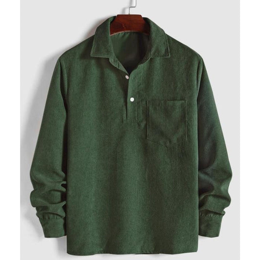 Men's Relaxed Fit Collared Pullover Shirt Casual - VibreMode