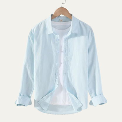 Men's Linen Cotton Shirt Summer Retro Style - VibreMode