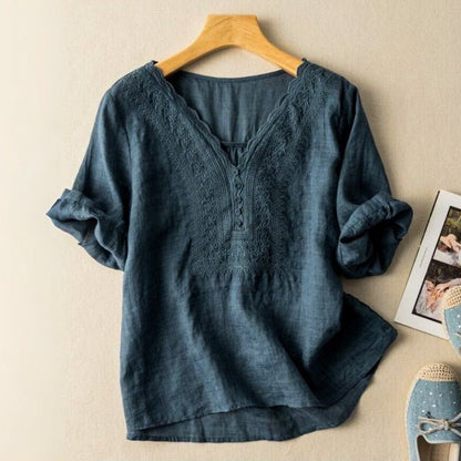 Soft Cotton Blend Women's Blouse - VibreMode