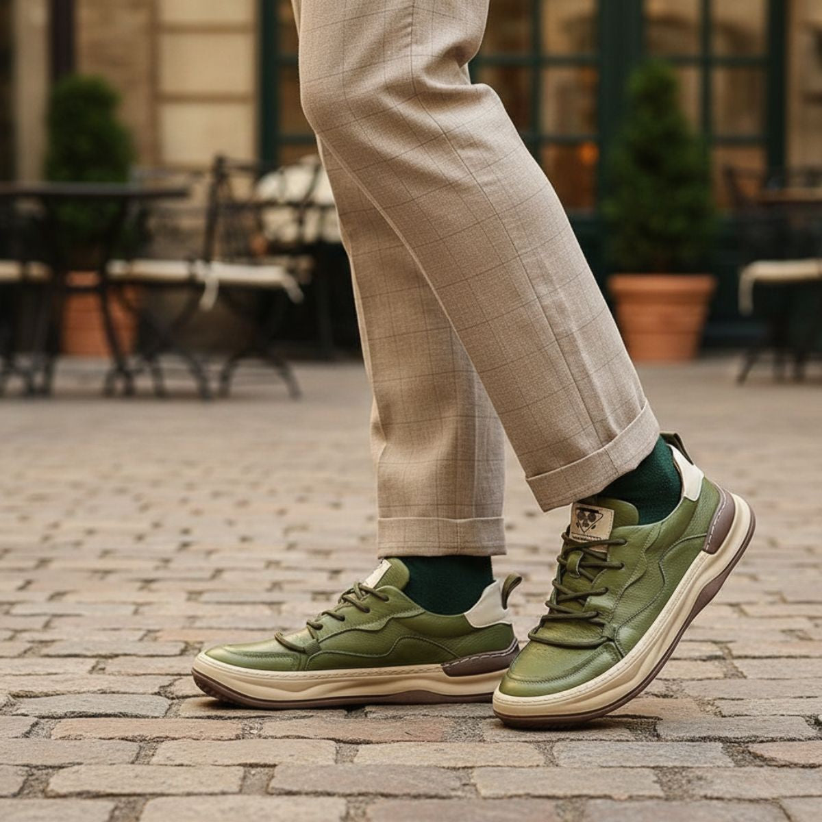 Men's Leather Sneakers Modern Casual Brown