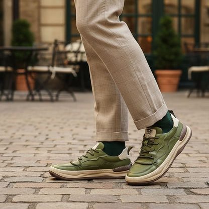Men's Leather Sneakers Modern Casual Brown