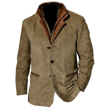 Men's Faux Leather Coat Classic Fit