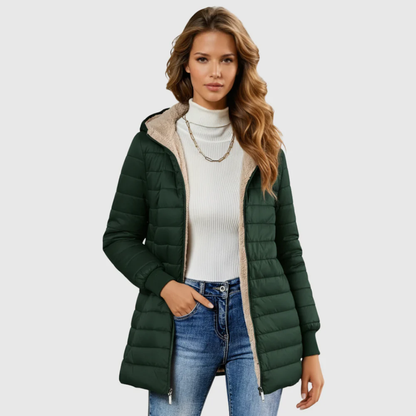 Women's Short Quilted Padded Zip-Up Coat