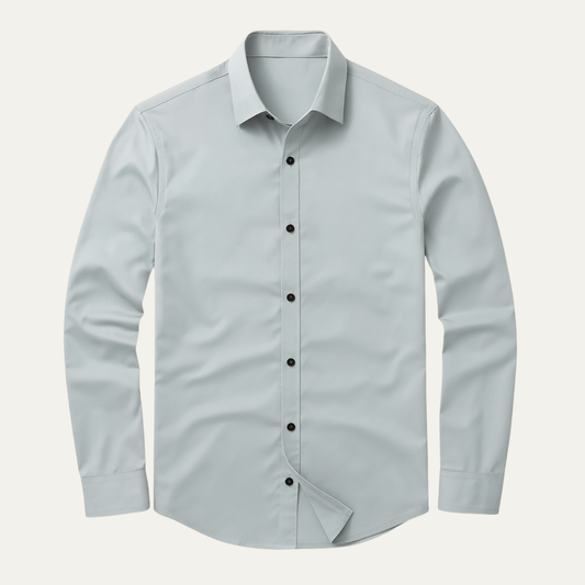 Men's Business Shirt Solid Color Cotton - VibreMode