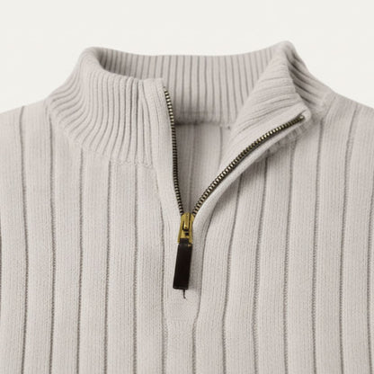 Men's Quarter Zip Sweater Old Money