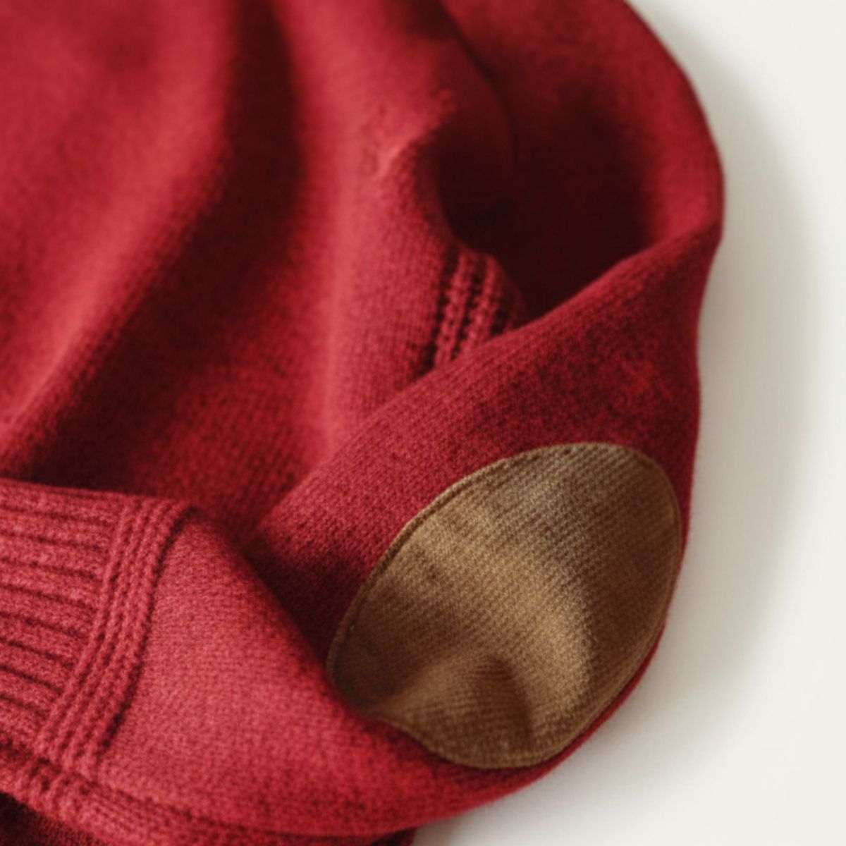 Men's Oversized Knit Sweater Elbow Patches