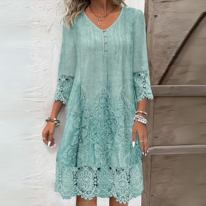 Beautiful Floral Sleeved Summer Dress for Women