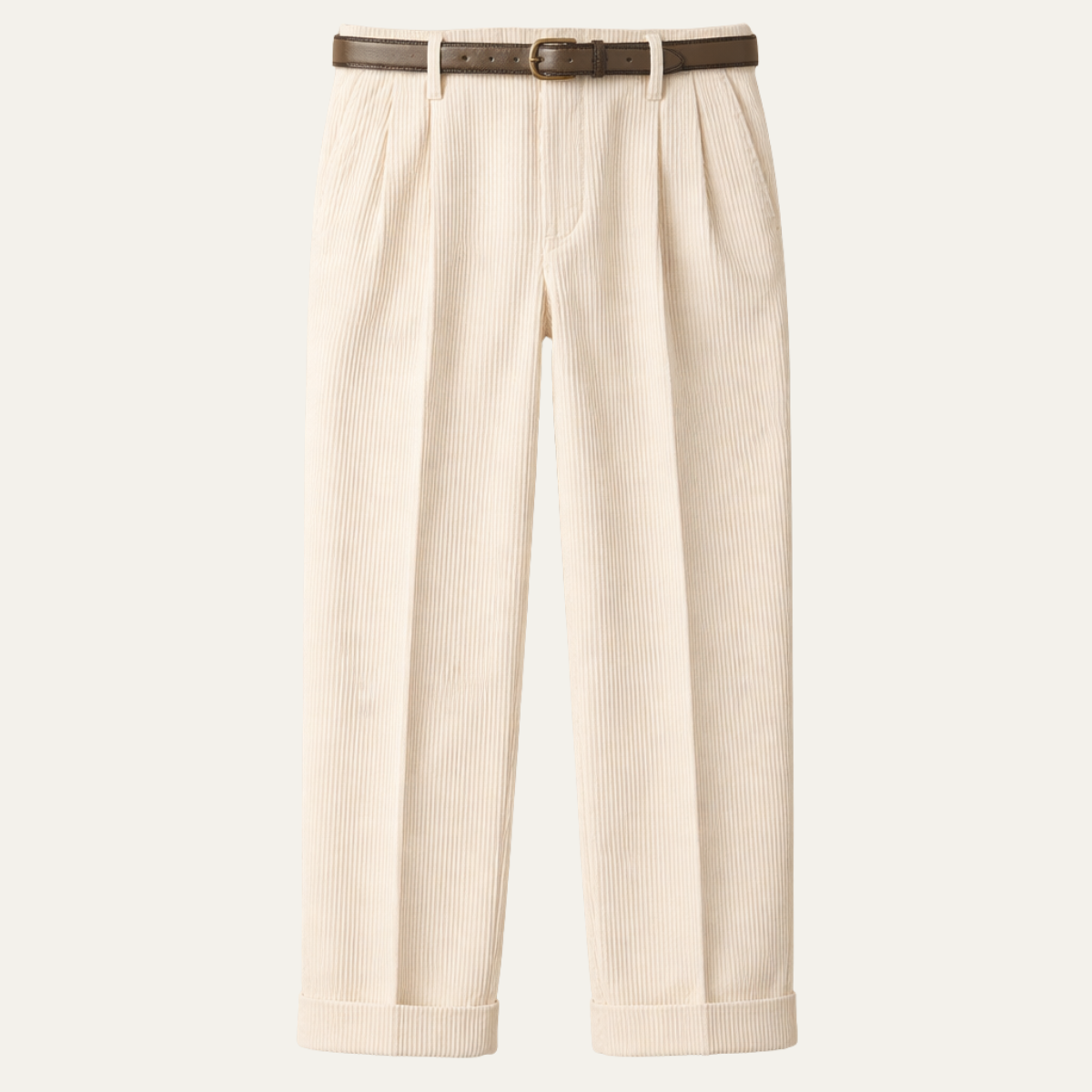 Men's Formal Straight Leg Pants High Waist Pleated Wool Black - VibreMode