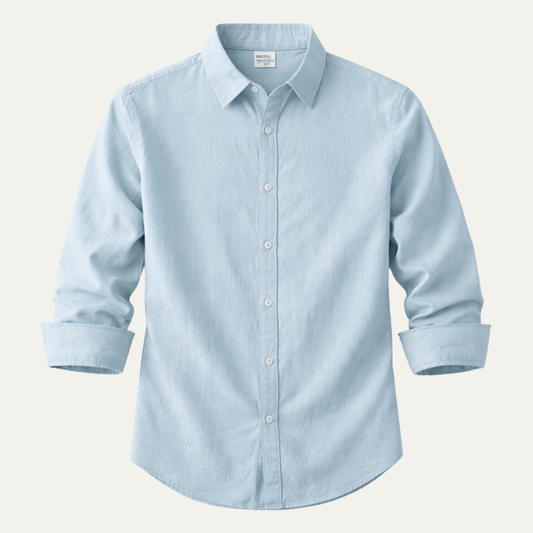 Men's Linen Cotton Button Down Shirt - VibreMode