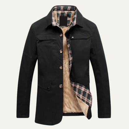 Men's Fleece Lined Jacket Warm Plaid Lining