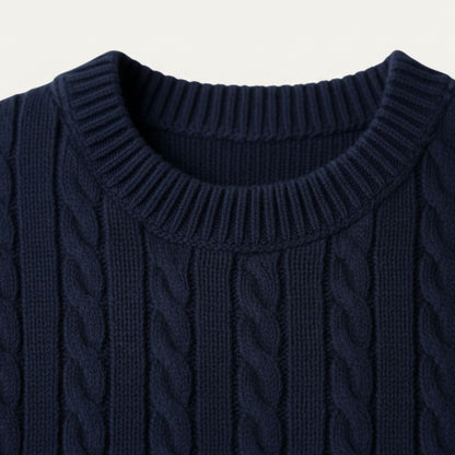 Men's Merino Wool Sweater Navy Blue