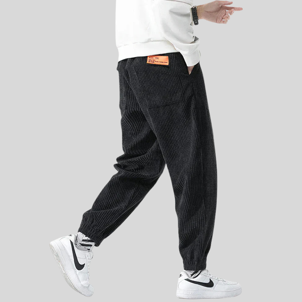 Men's Wide Corduroy Jogger Pants Relaxed Fit