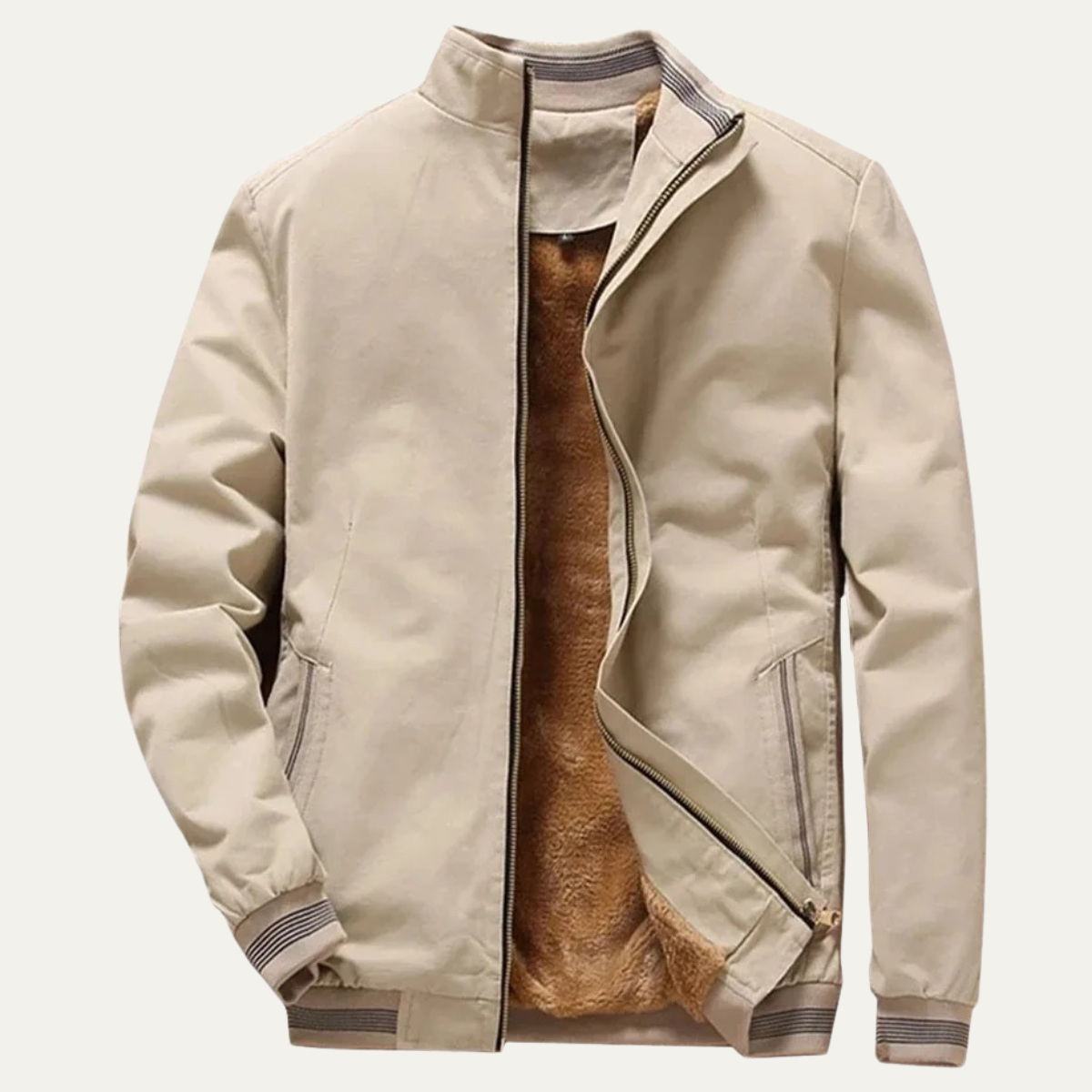 Men's Fleece Aviator Bomber Jacket Warm - VibreMode