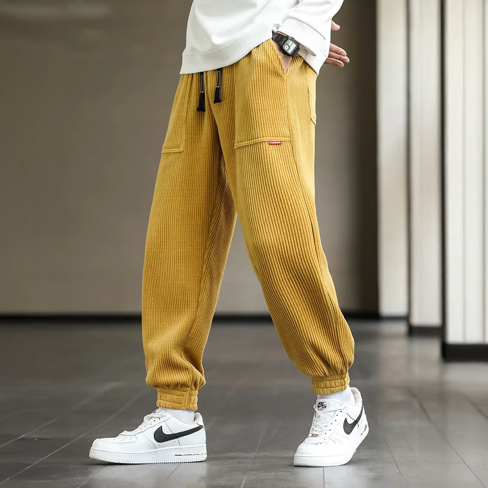Men's Jogger Pants Ribbed Cuff Hem - VibreMode