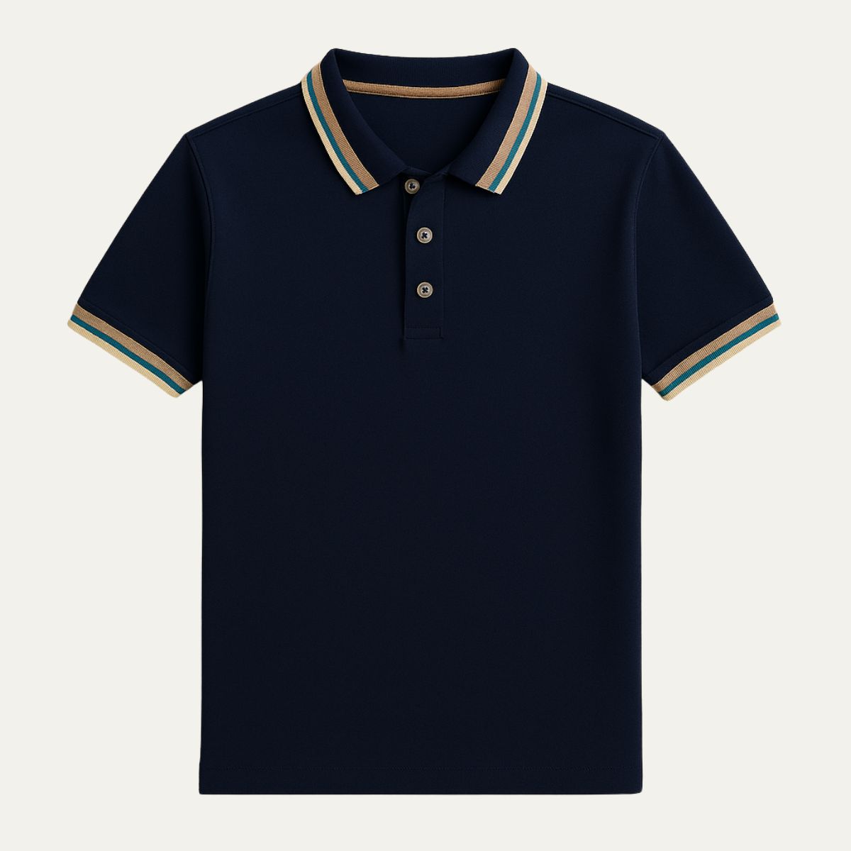 Men's Striped Cotton Polo Shirt
