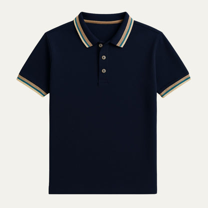 Men's Striped Cotton Polo Shirt