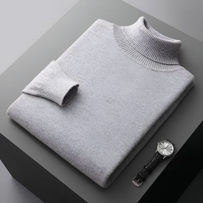 Men's Fine Wool Turtleneck Sweater - VibreMode
