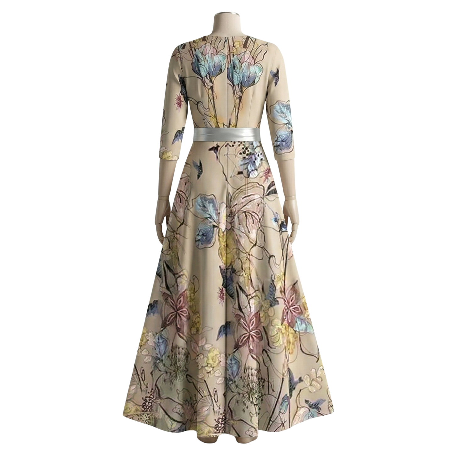 Maxi Dress Printed V Neck Women