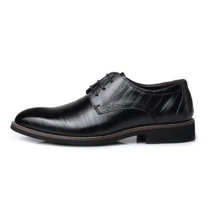 Men's Vegan Leather Oxford Shoes Lace-Up Black - VibreMode