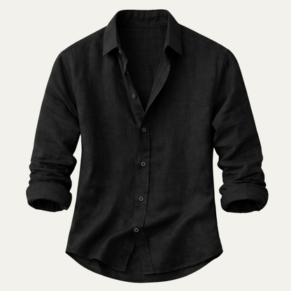 Mens Linen Button Up Shirt - VibreMode