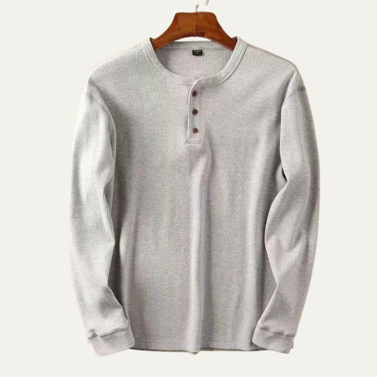 Men's Slim Fit Thermal Cotton Henley Shirt - VibreMode