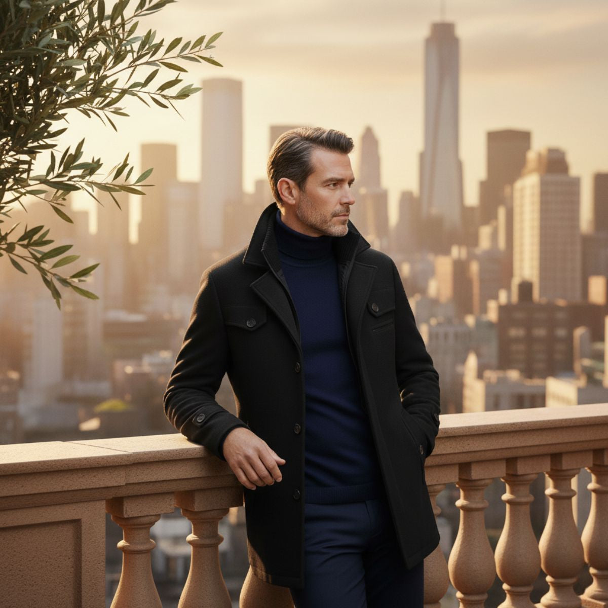 Men's Wool Blend Winter Coat Smart Casual