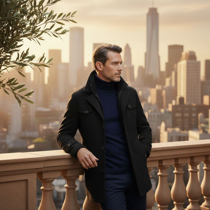 Men's Wool Blend Winter Coat Smart Casual
