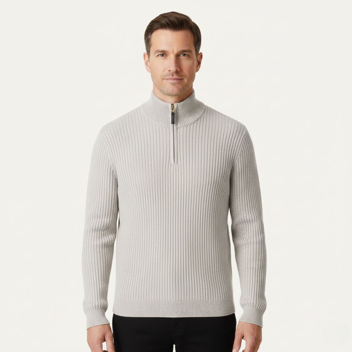 Men's Quarter Zip Sweater Old Money