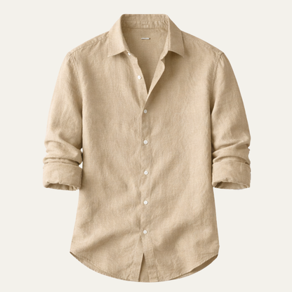 Men's Linen Shirt Lightweight Beige