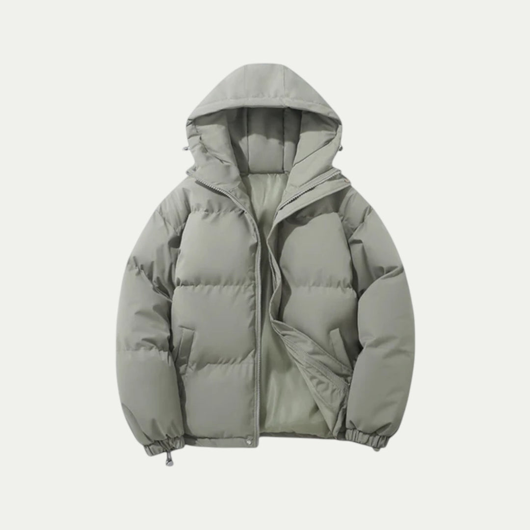 Men's Quilted Jacket Warm Textile Winter Coat - VibreMode