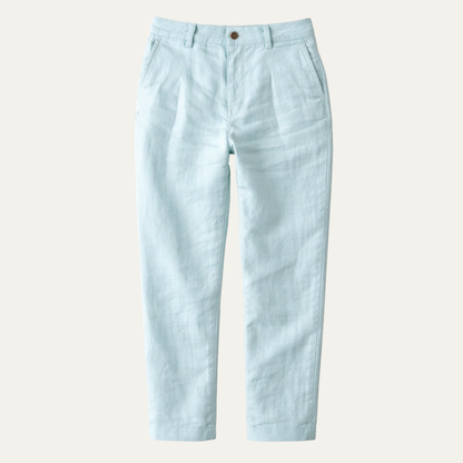 Men's Cotton Linen Ankle Pants - VibreMode