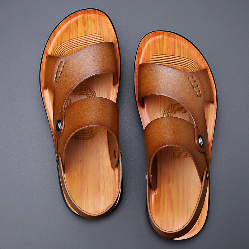 Stylish Vegan Leather Flat Sandals - VibreMode