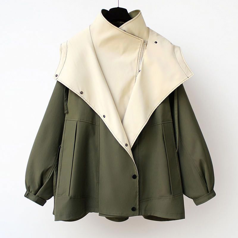 Chic Off-Center Colorblock Jacket