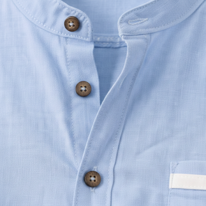 Men's Business Button Up Shirt Standing Collar White