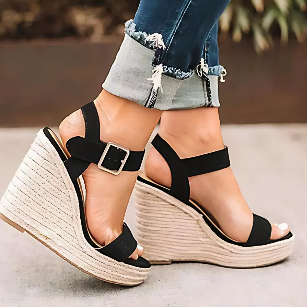Women's Wedge Sandals T Strap Casual - VibreMode