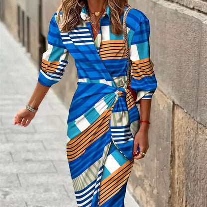 Colorful Floral Wrap Around Dress