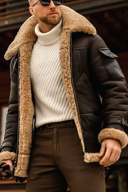 Men's Leather Jacket Camel Brown - VibreMode