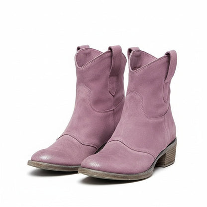 Rugged Western Style Ankle Boots