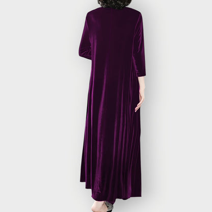 Elegant Soft Velvet Long Maxi Dress