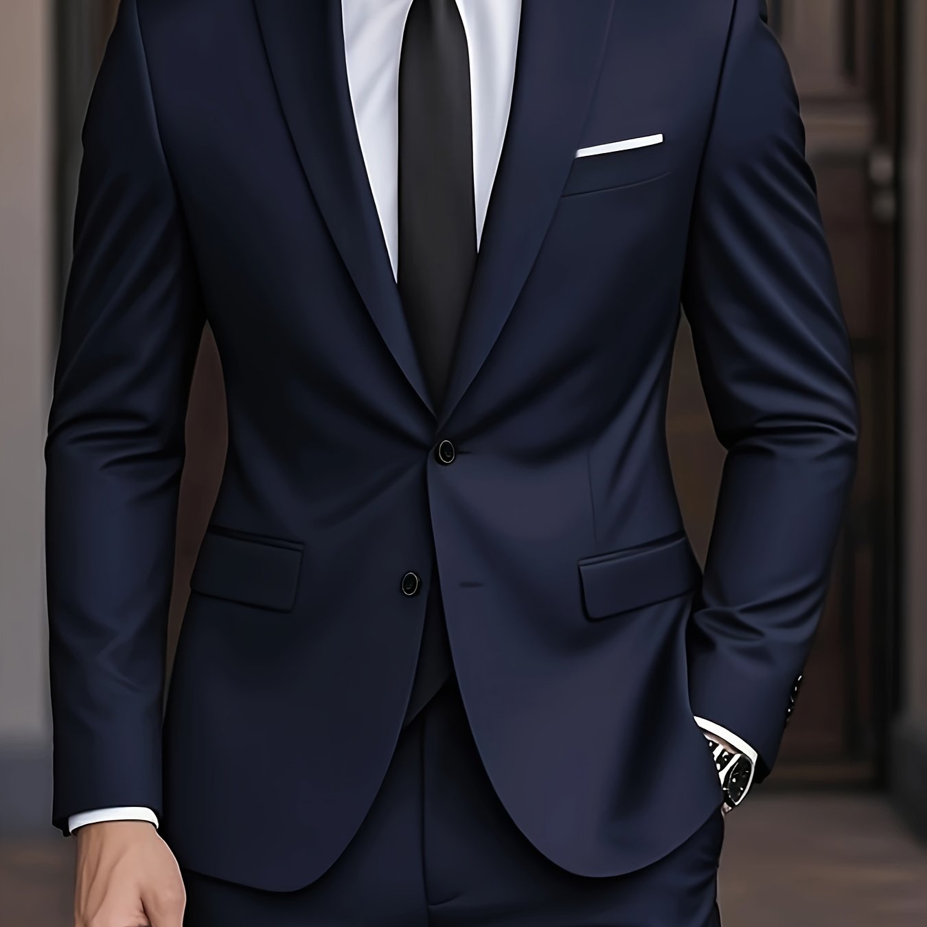 Men's Single Breasted Suit Notch Lapel
