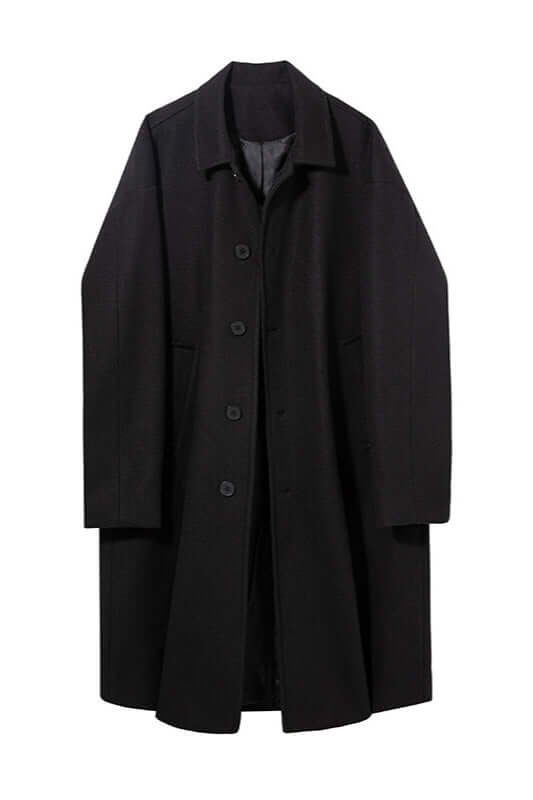 Men's Wool Overcoat Classic Oversized Warm Grey