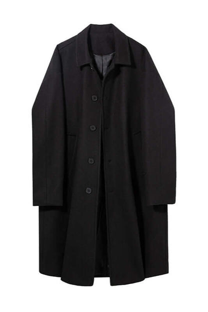 Men's Wool Overcoat Classic Oversized Warm Grey