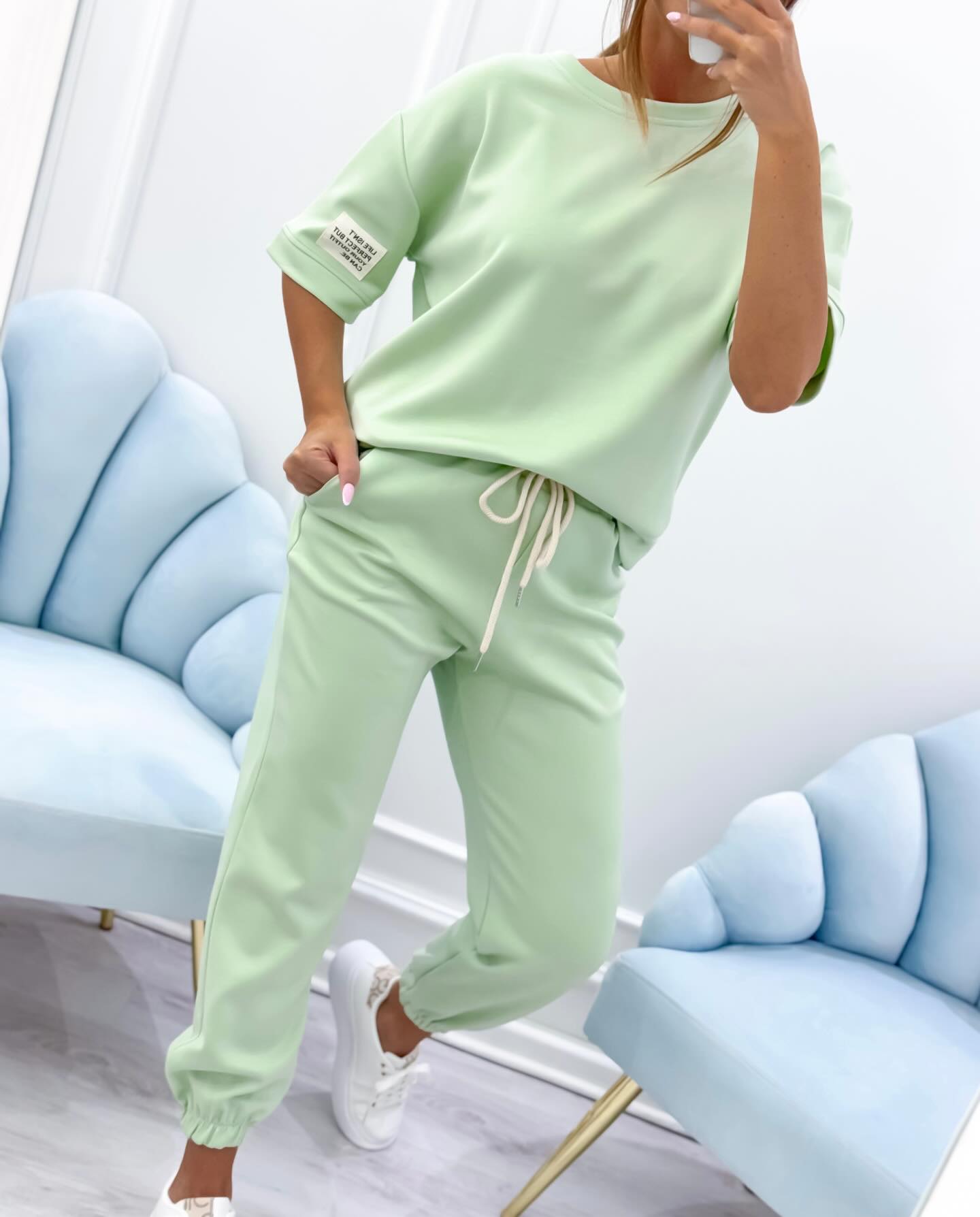 Women's Two Piece Short Sleeve Jogger Set
