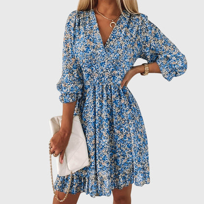 Floral V-Neck Women's Midi Sundress