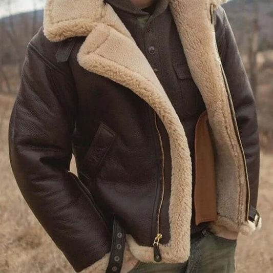 Sheepskin Flying Jacket Shearling Brown - VibreMode