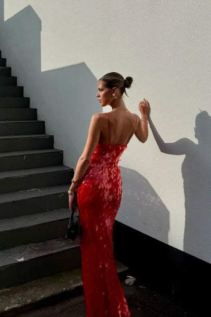 Women's Sequin Backless Wedding Guest Dress