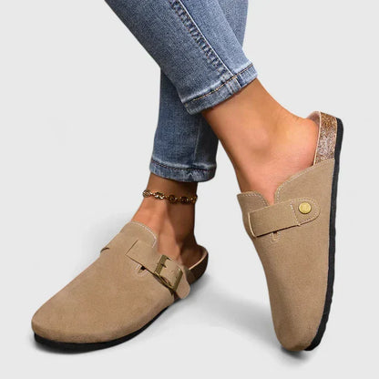 Women's Low Cut Loafers Buckle Strap