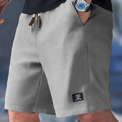 Men's Waffle Knit Shorts Elastic Waistband