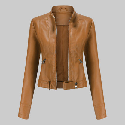 Women's Leather Jacket Elegant Outerwear